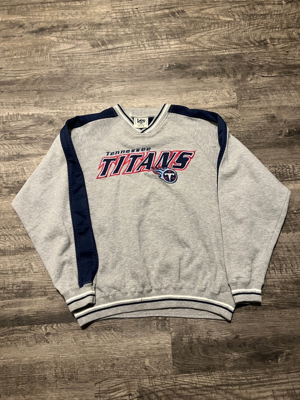 Lee Tennessee Titans Gray and Navy Crewneck Sweatshirt